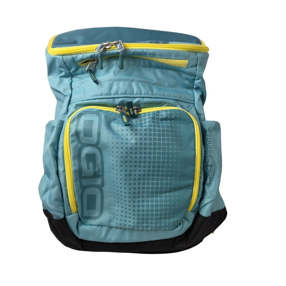 OGIO C4 Compete Series Gear Vault Backpack Teal Blue Yellow Sport Utility Bag